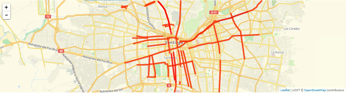 Mira el mapa y conoce las vías de solo bus que hay en todo Santiago
