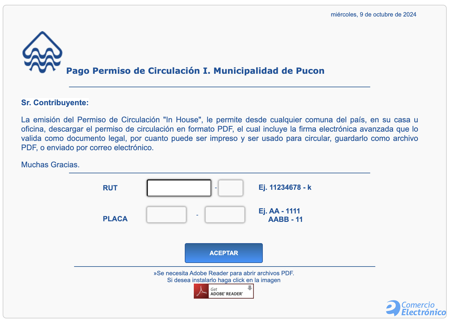 Permiso de circulación en Pucón