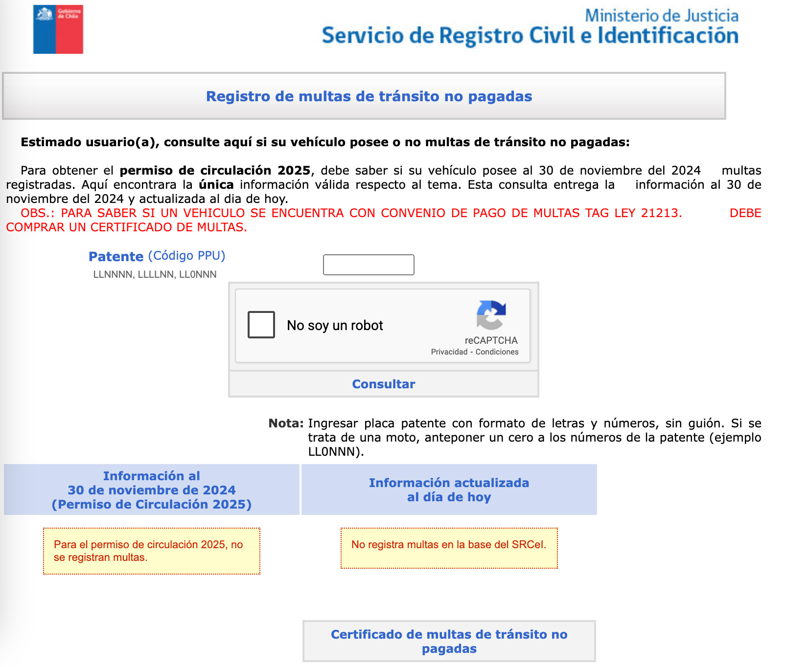 Buscar multa por rol: consultar en registro civil