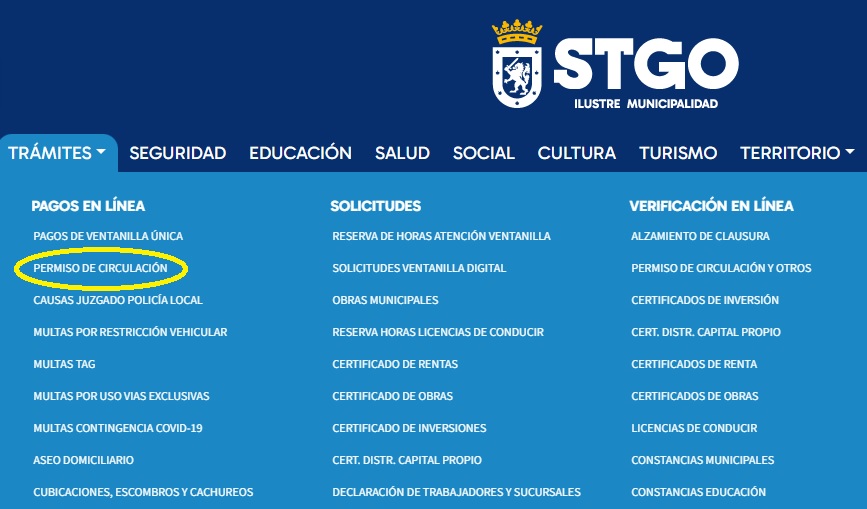 Permiso de circulación en Santiago 2025