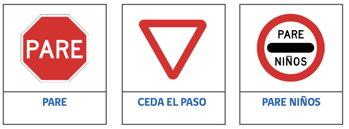 Señales verticales de tránsito reglamentarias
