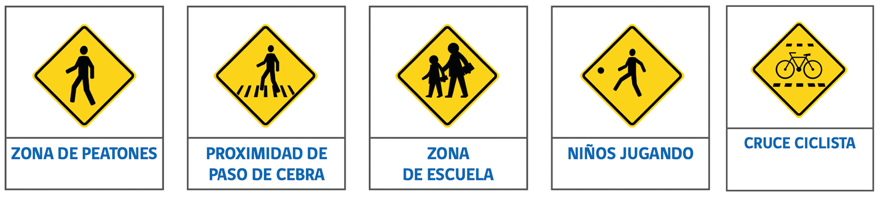 señales verticales de transito de advertencia de peligro