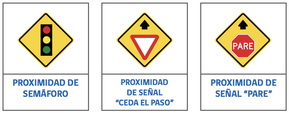 señales verticales de transito de advertencia de peligro