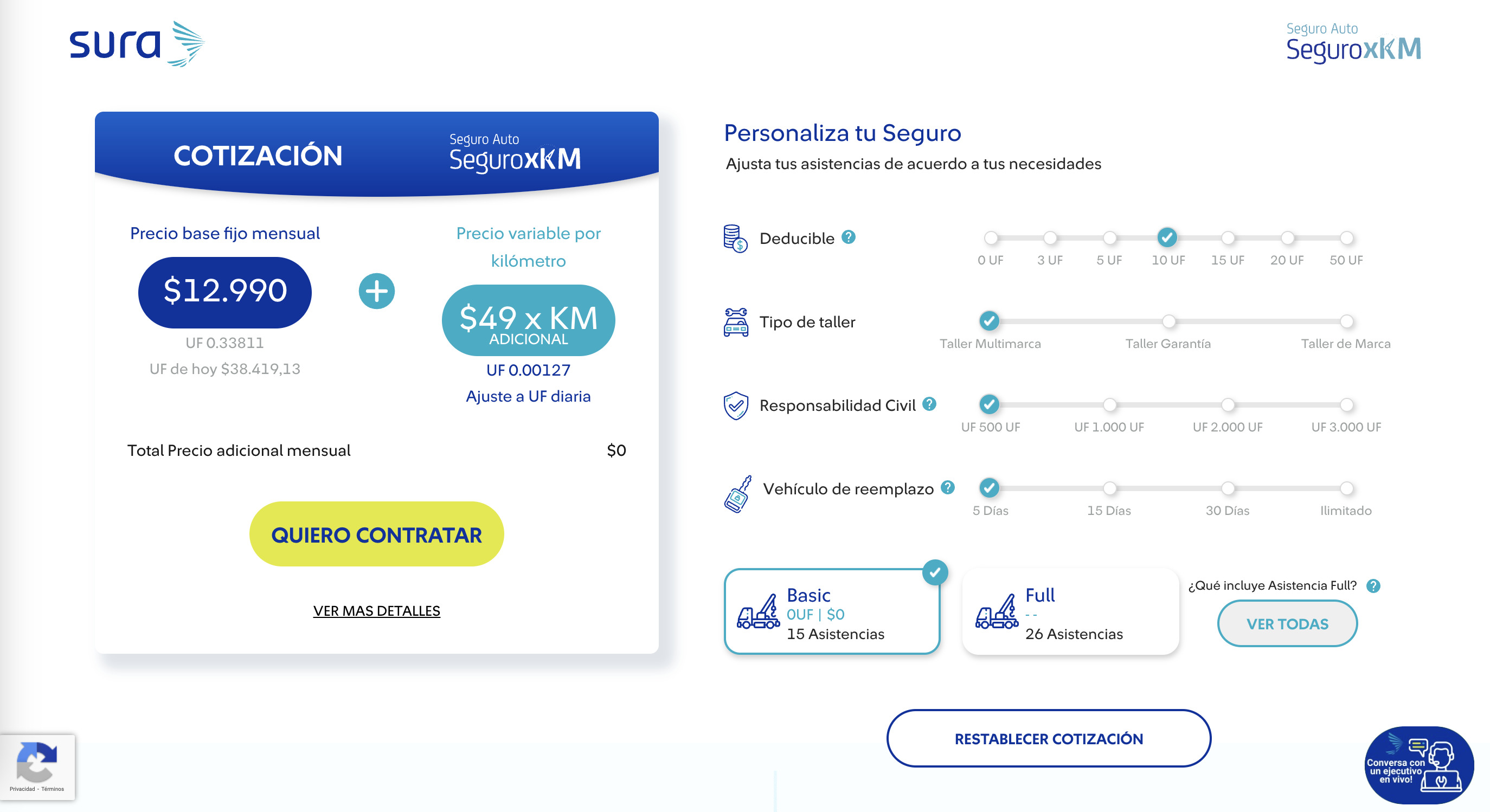 Seguro por kilómetro: sura