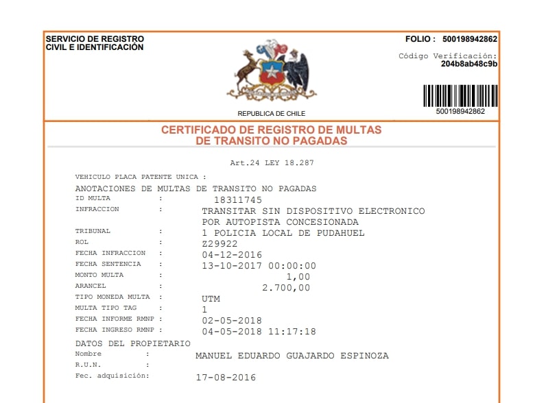 Buscar multa por rol: ¿Cómo se hace?