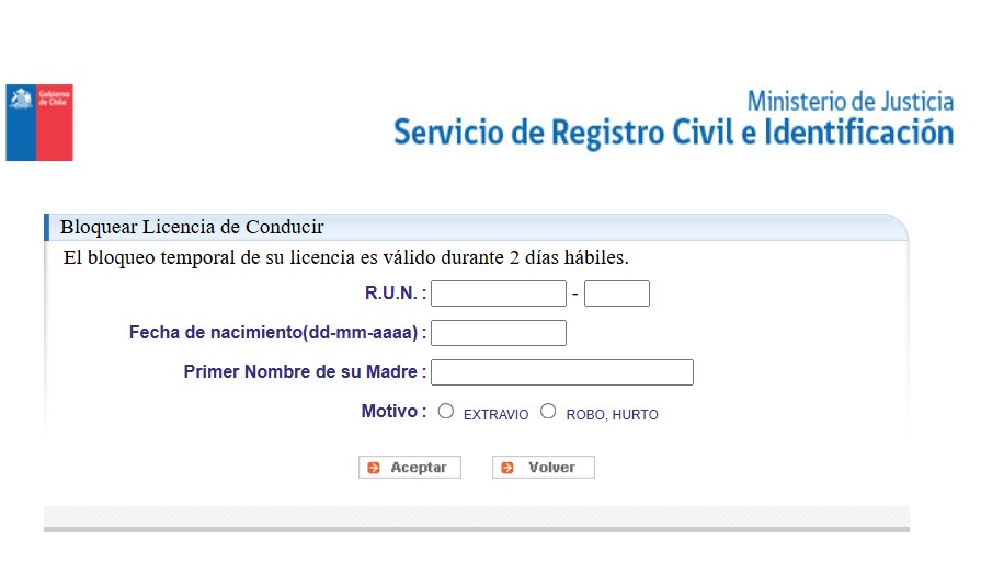 bloquear licencia de conducir registro civil