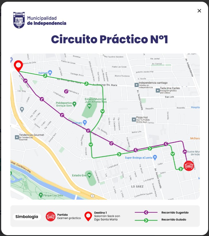circuito prueba de manejo Independencia