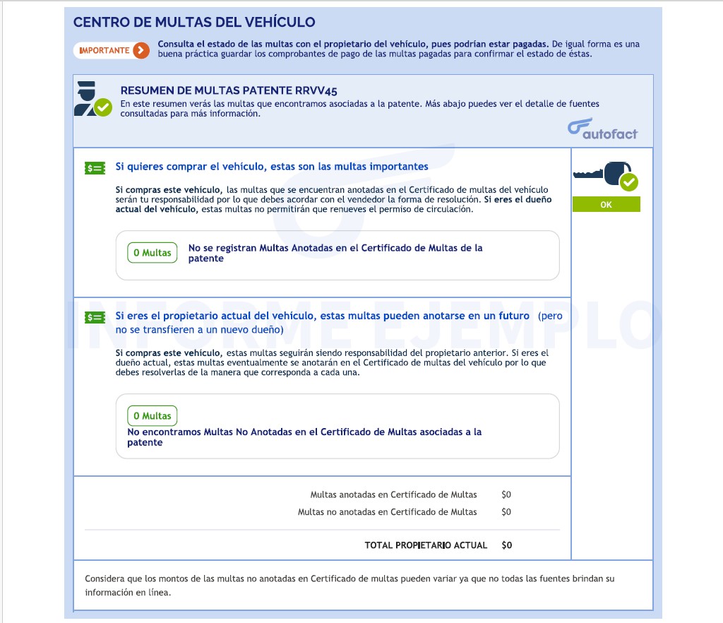 Saber si un vehículo tiene multas impagas
