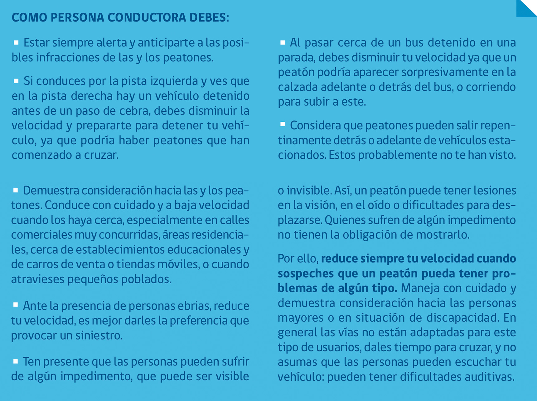 Libro para la Conducción: Los usuarios vulnerables
