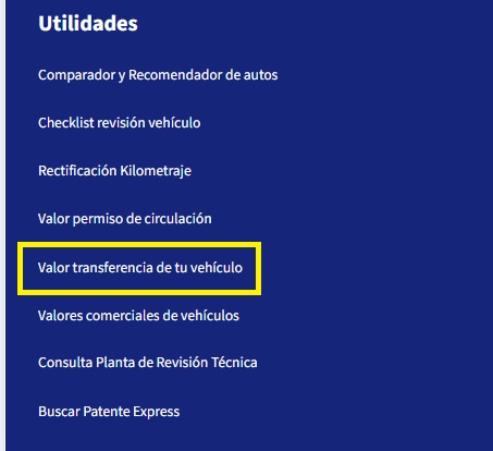 Saber el valor de la transferencia de un vehículo en Chile
