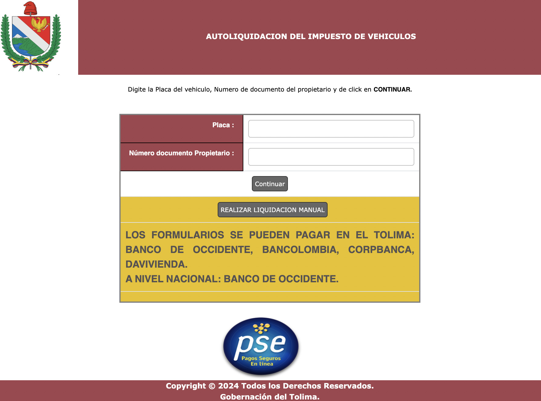 impuesto vehicular en tolima 2024