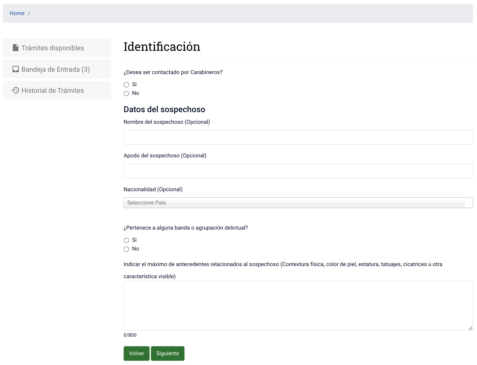 comisaria virtual: reporte robo auto