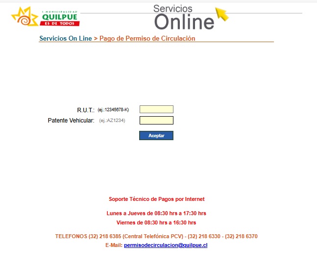 pago de permiso de circulación quilpue