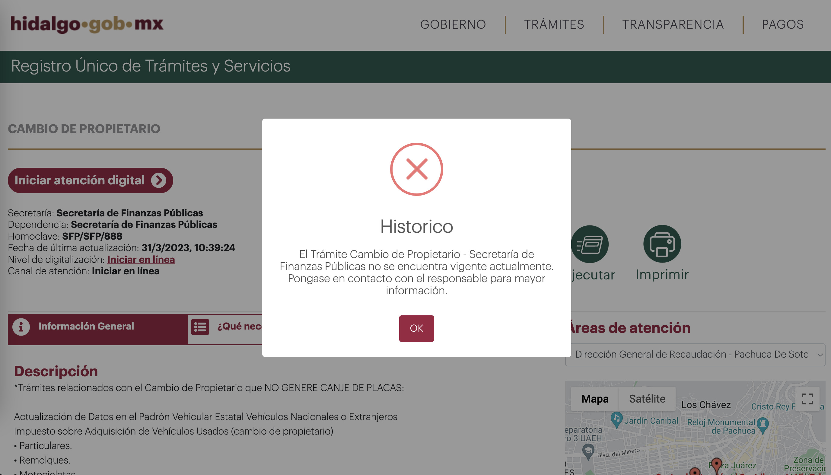cambio de propietario en hidalgo