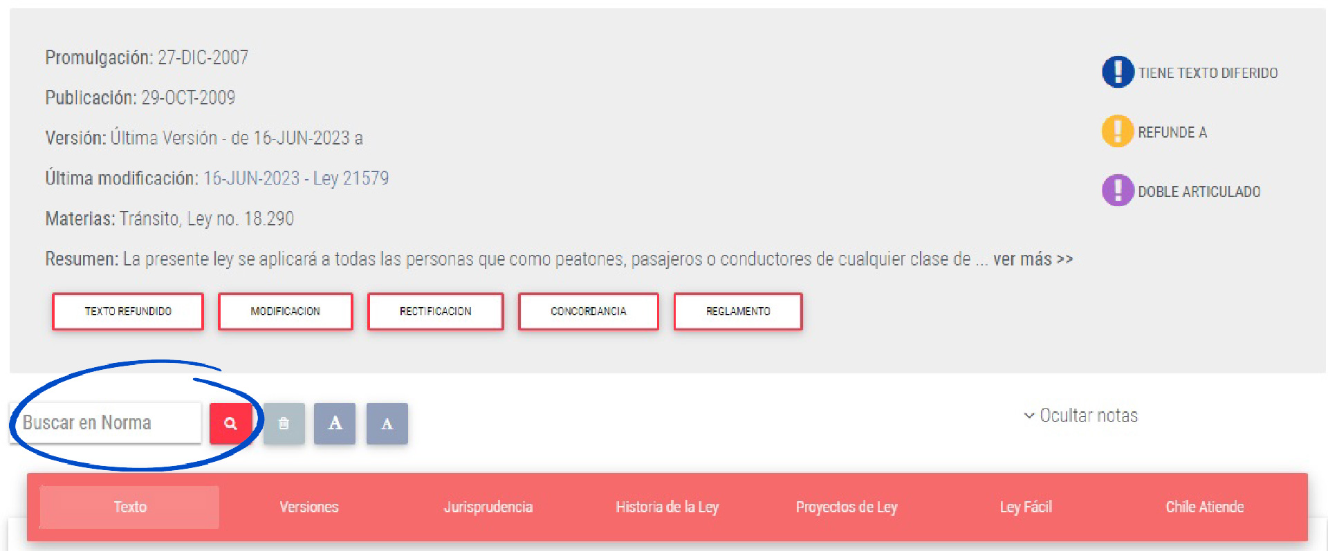 Buscador de norma Ley