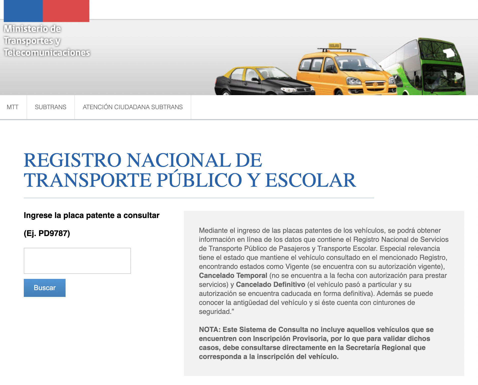 Registro Nacional de Transporte Escolar