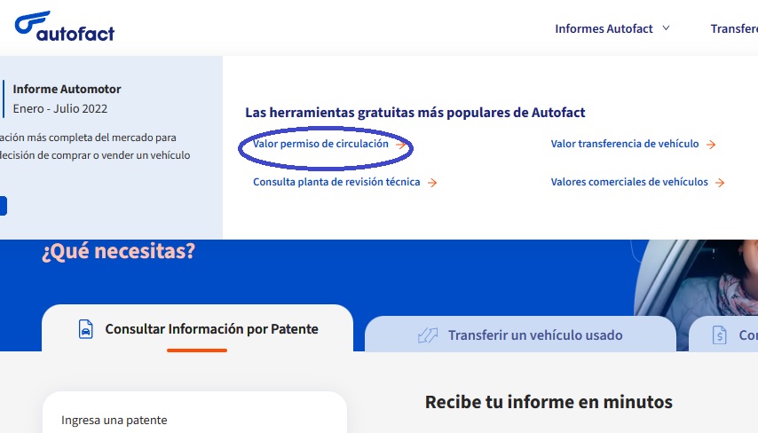 Saber el valor del permiso de circulación en Lampa