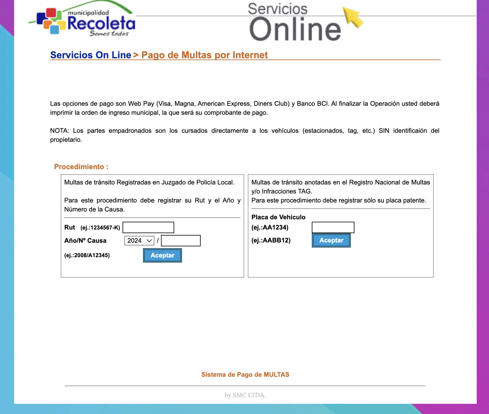 Multas de tránsito en Recoleta