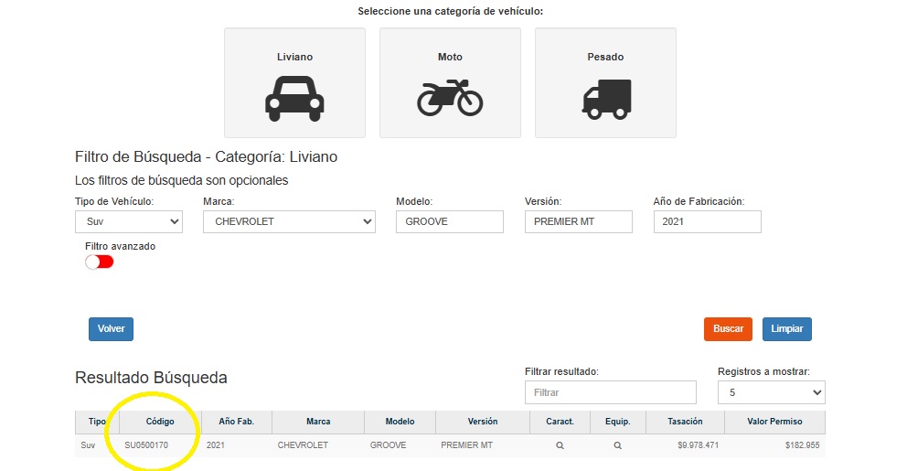 Avalúo fiscal de un vehículo