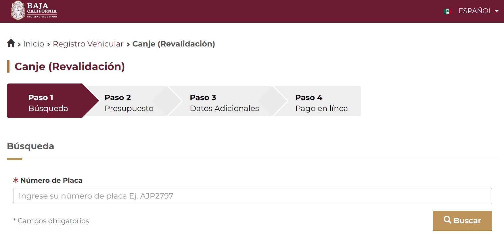 tarejta de circulación baja california en línea