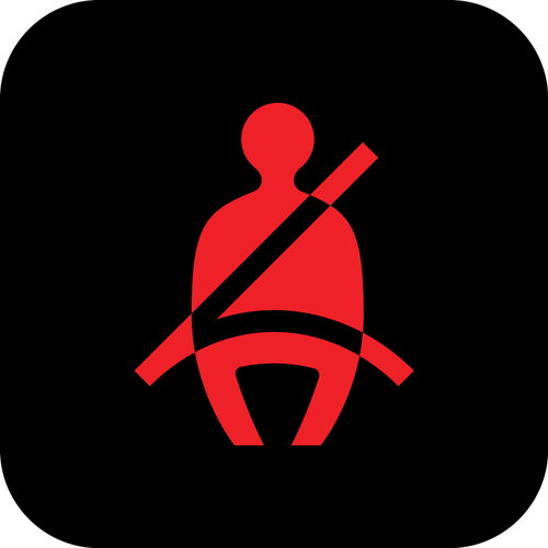 Testigo de cinturón de seguridad en el tablero del auto