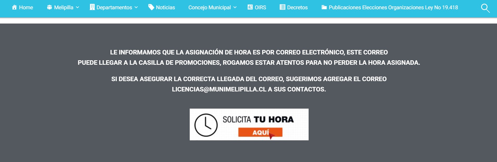 agenda de hora licencia melipilla