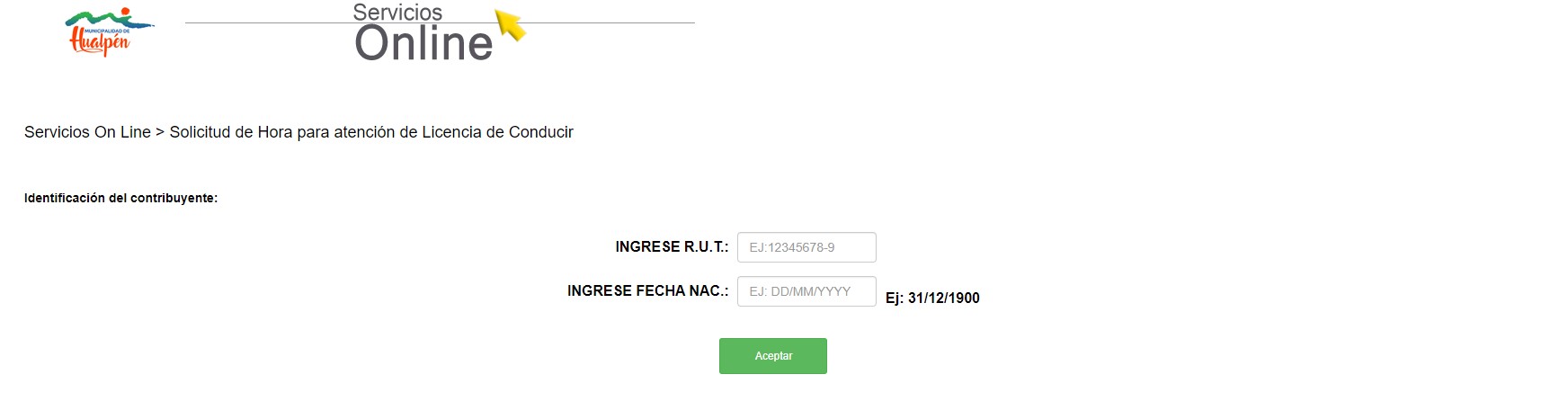 Agendar cita licencia Hualpén
