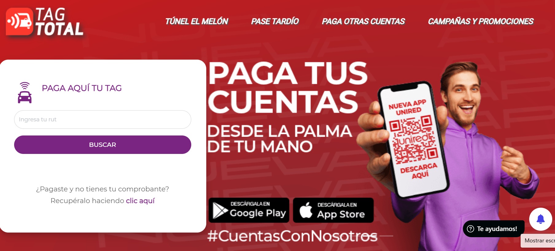 TAG Total: pagar cuentas