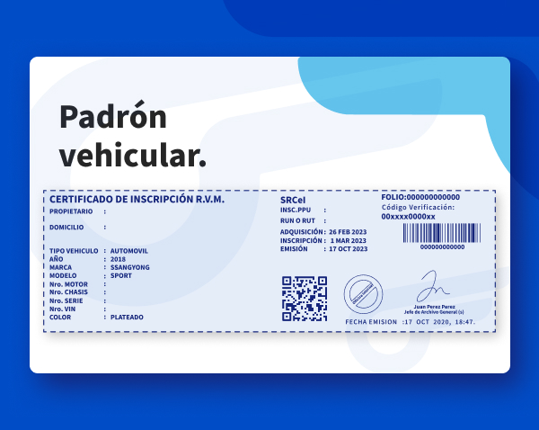 Dominio vigente de un vehículo por patente: padron vehicular
