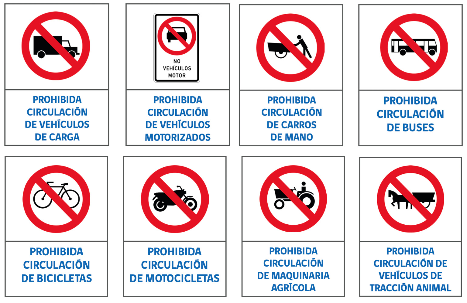 Señales verticales de tránsito reglamentarias