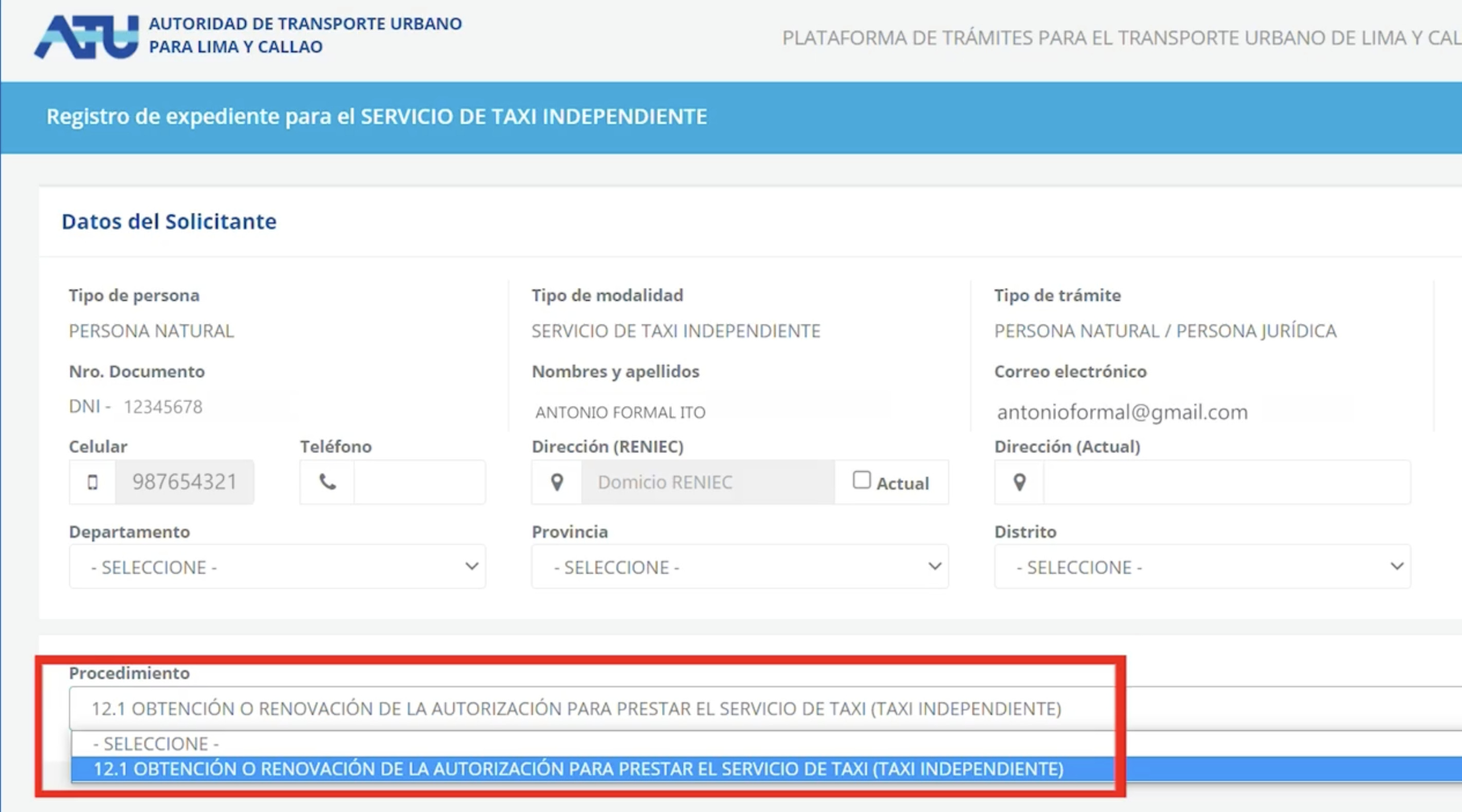 Credencial de Conductor ATU
