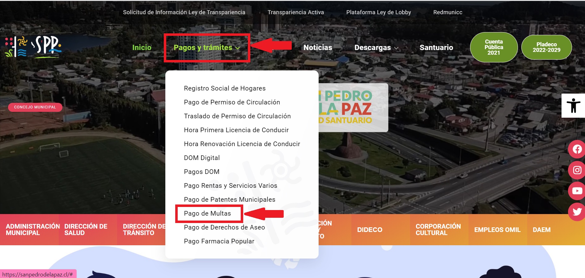 JPL en San Pedro de la Paz: Cómo pagar multas