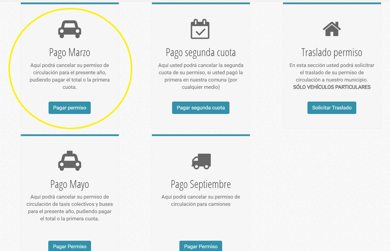 Pagar permiso en Valparaíso. Trasladar permiso de circulación a Valpo.