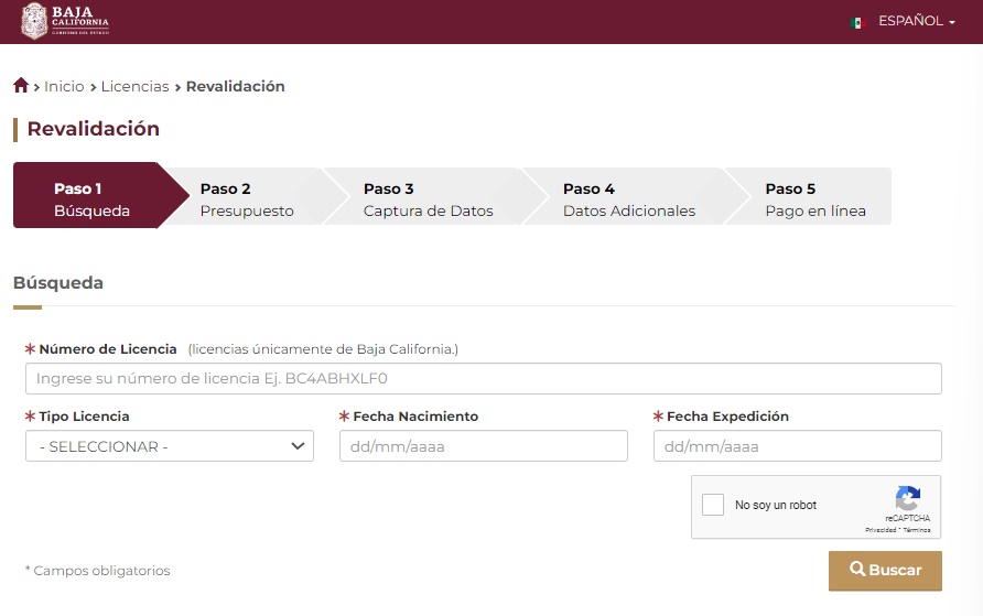 licencia de conducir Mexicali