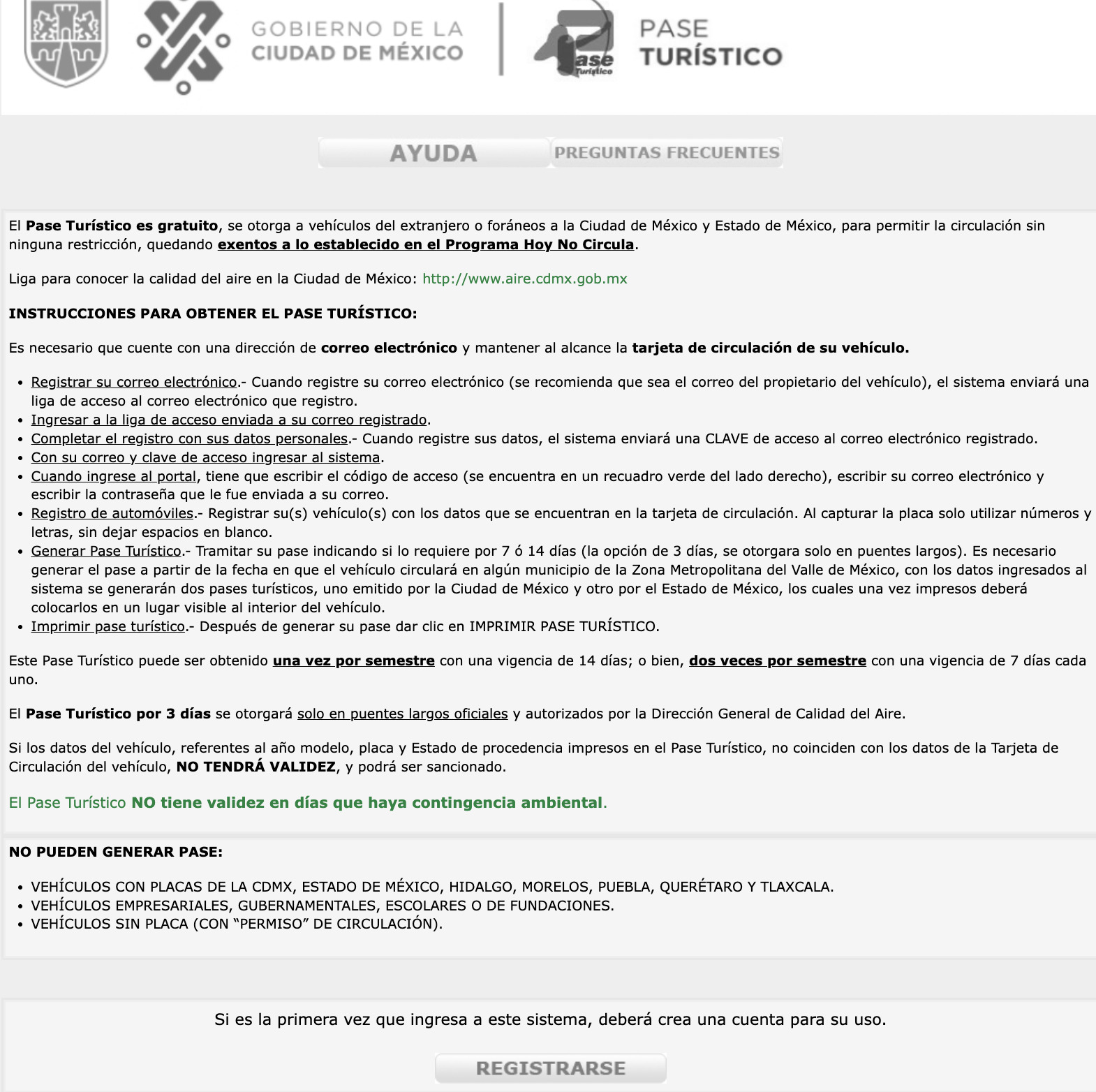 Restricción para placas foráneas cdmx