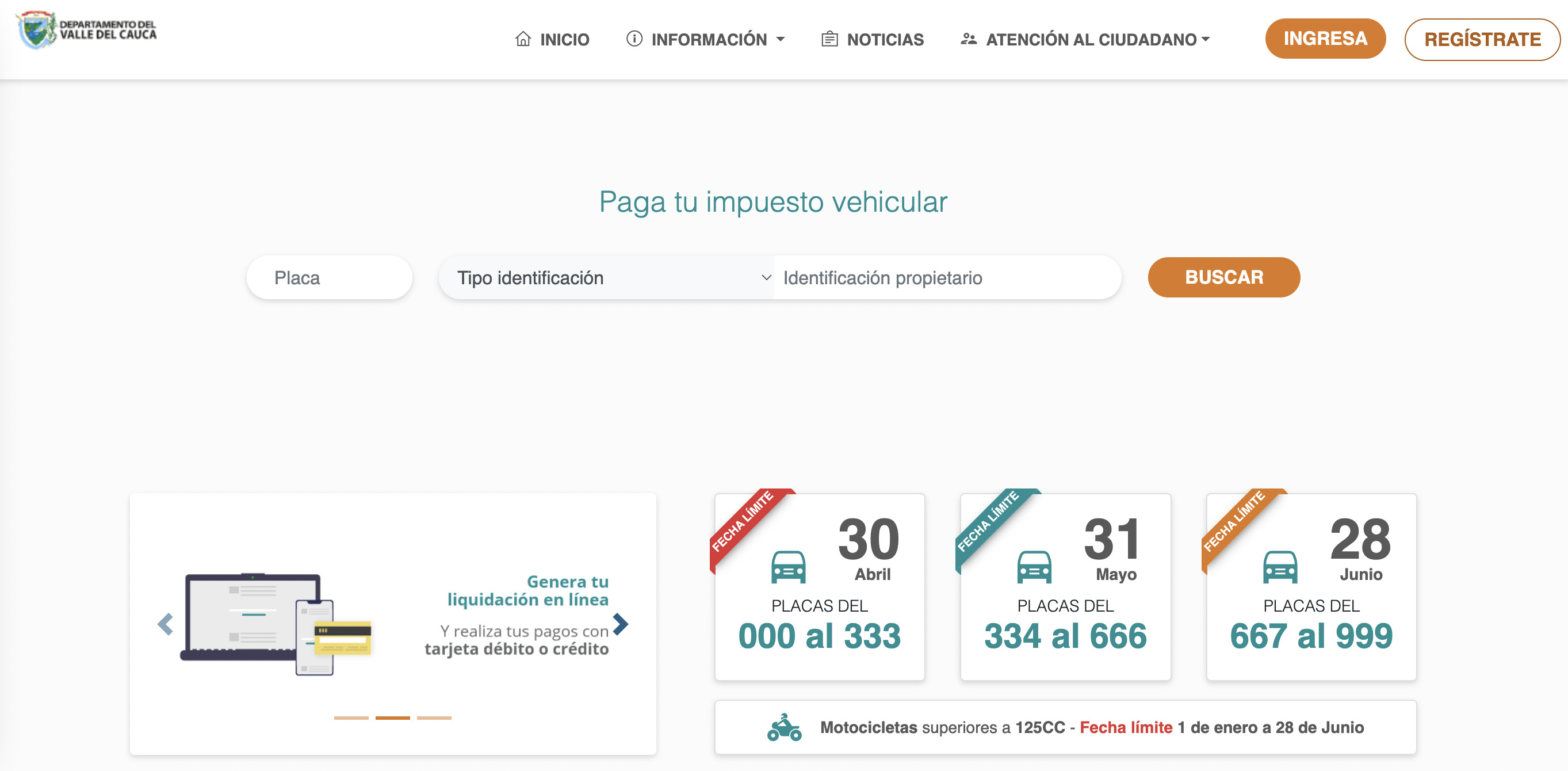 impuesto vehicular popayan y cauca