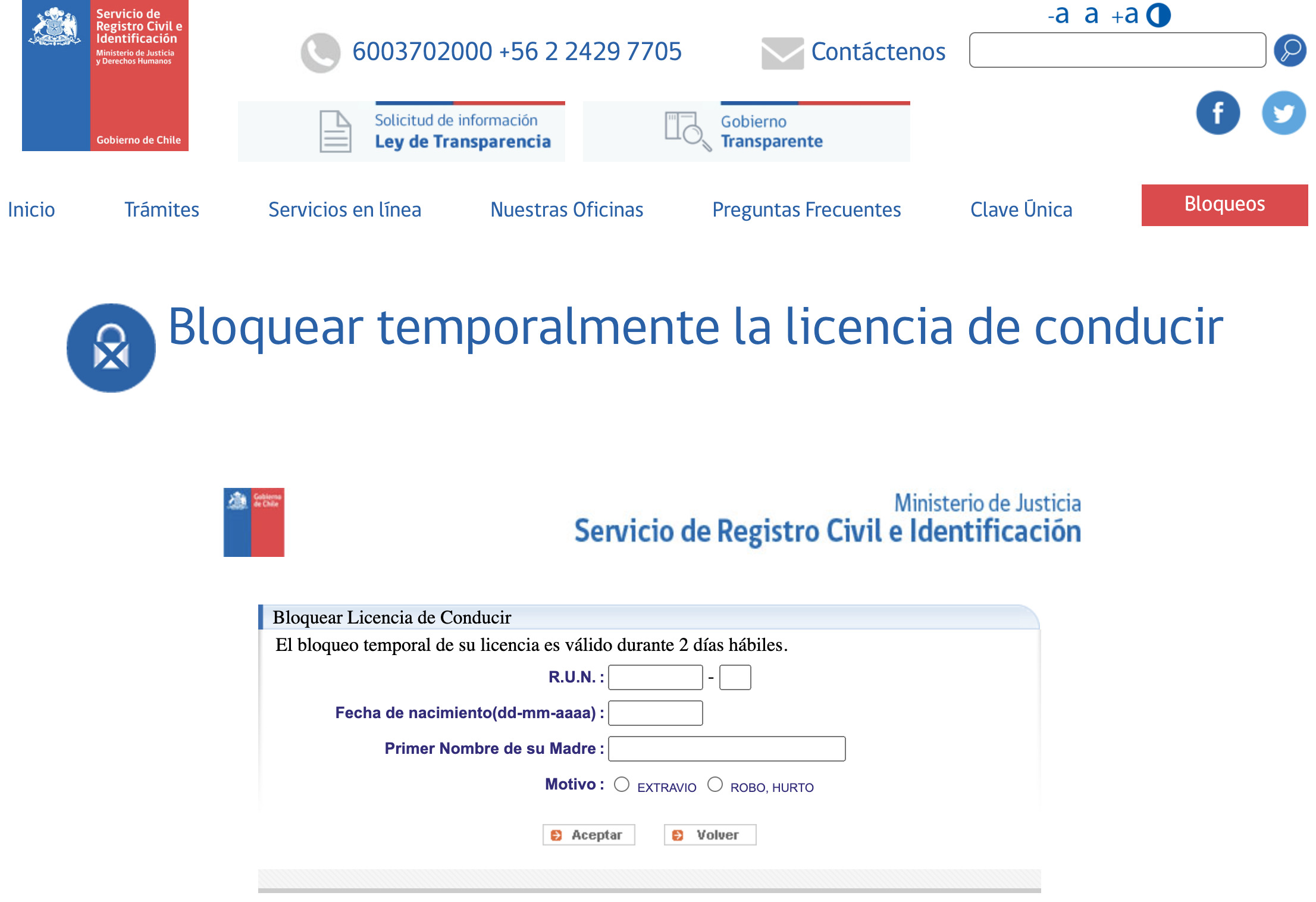 Bloqueo de licencia de conducir provisorio y definitivo