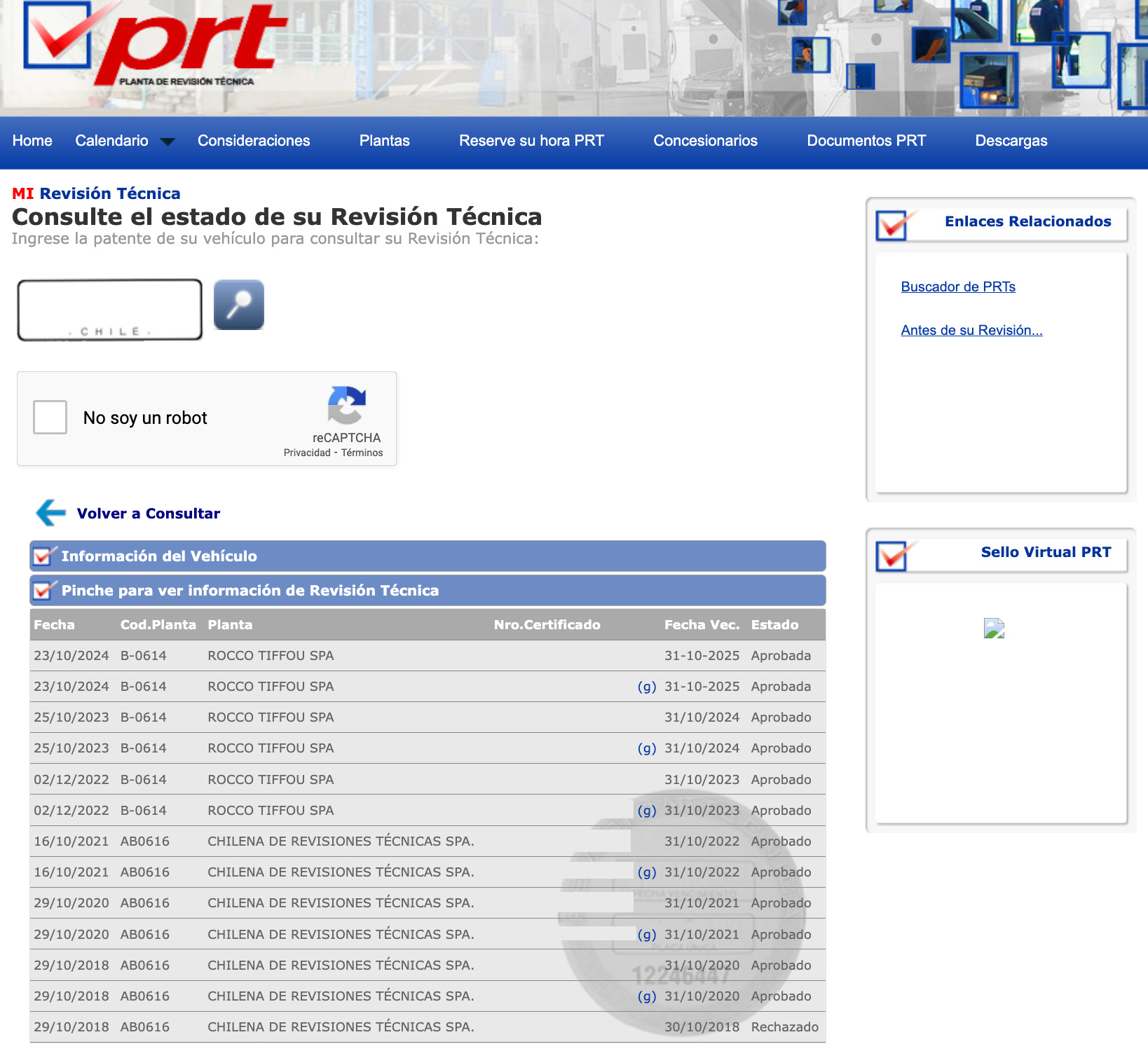 Certificado de revisión técnica falsificado o adulterado: verificar prt