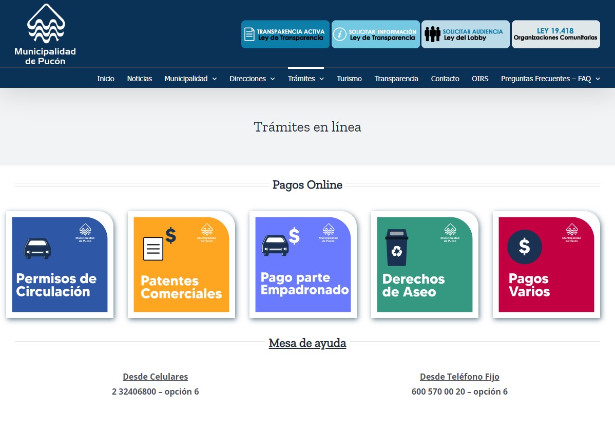 trámites online Pucón