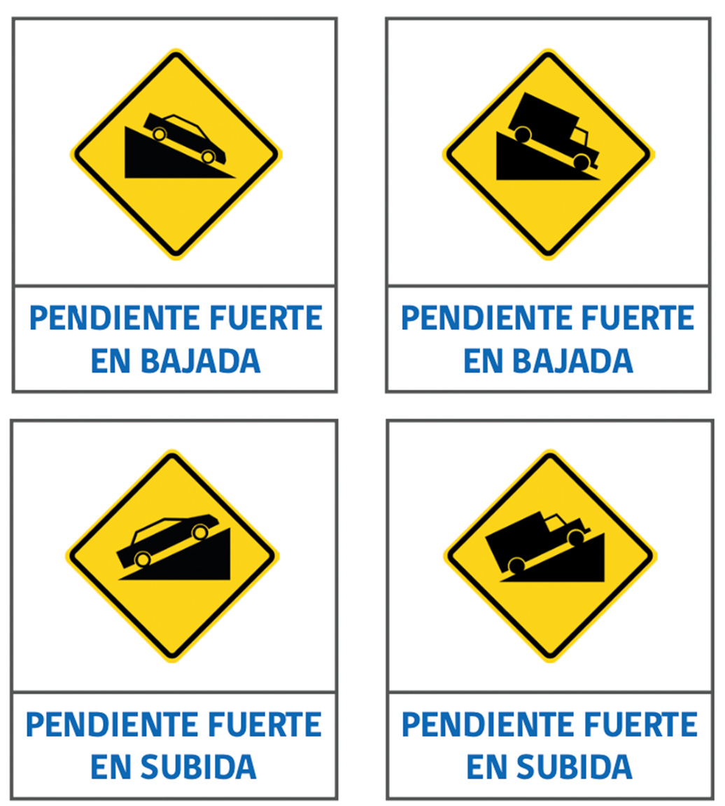 señales verticales de transito de advertencia de peligro