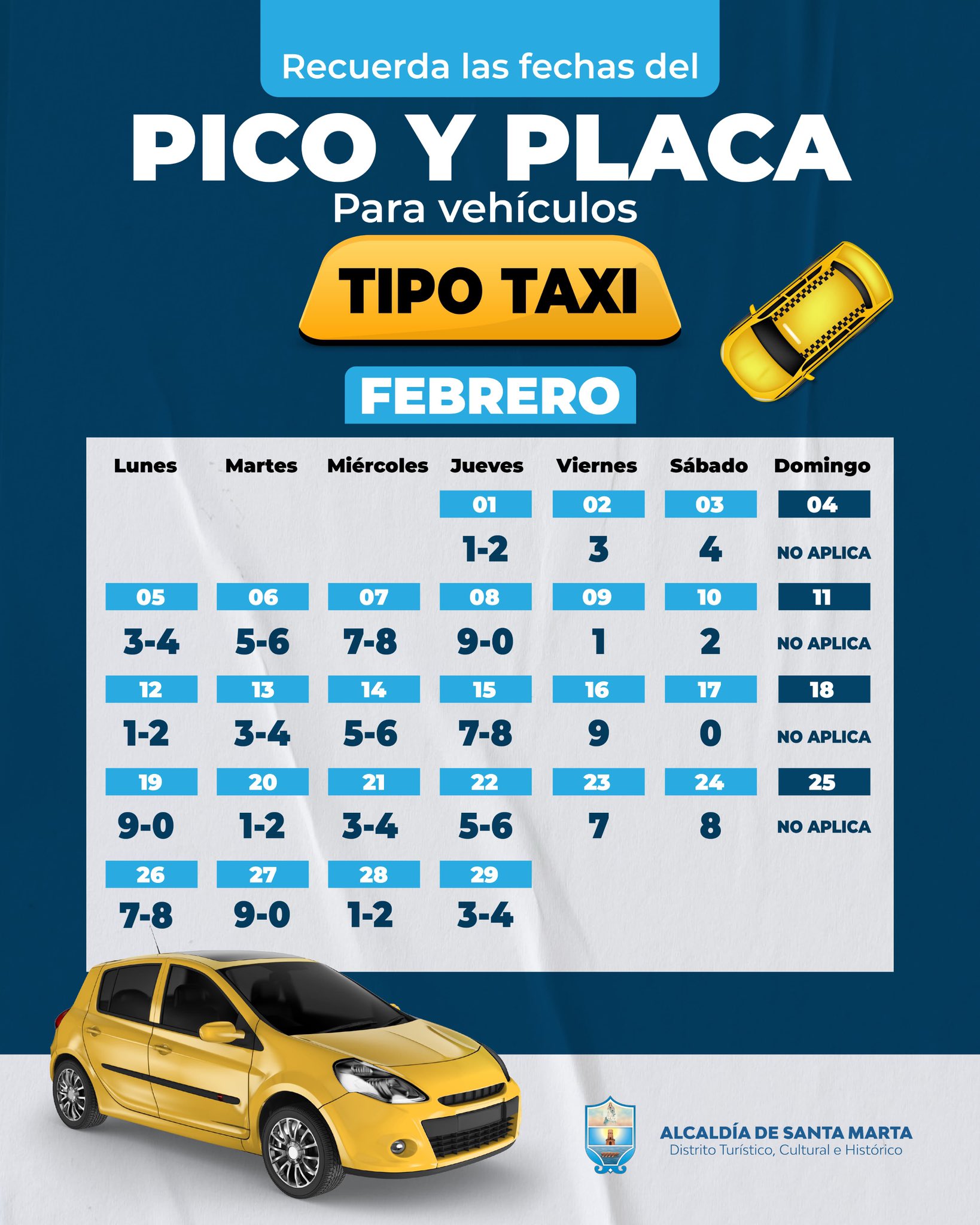 pico y placa santa marta 2024