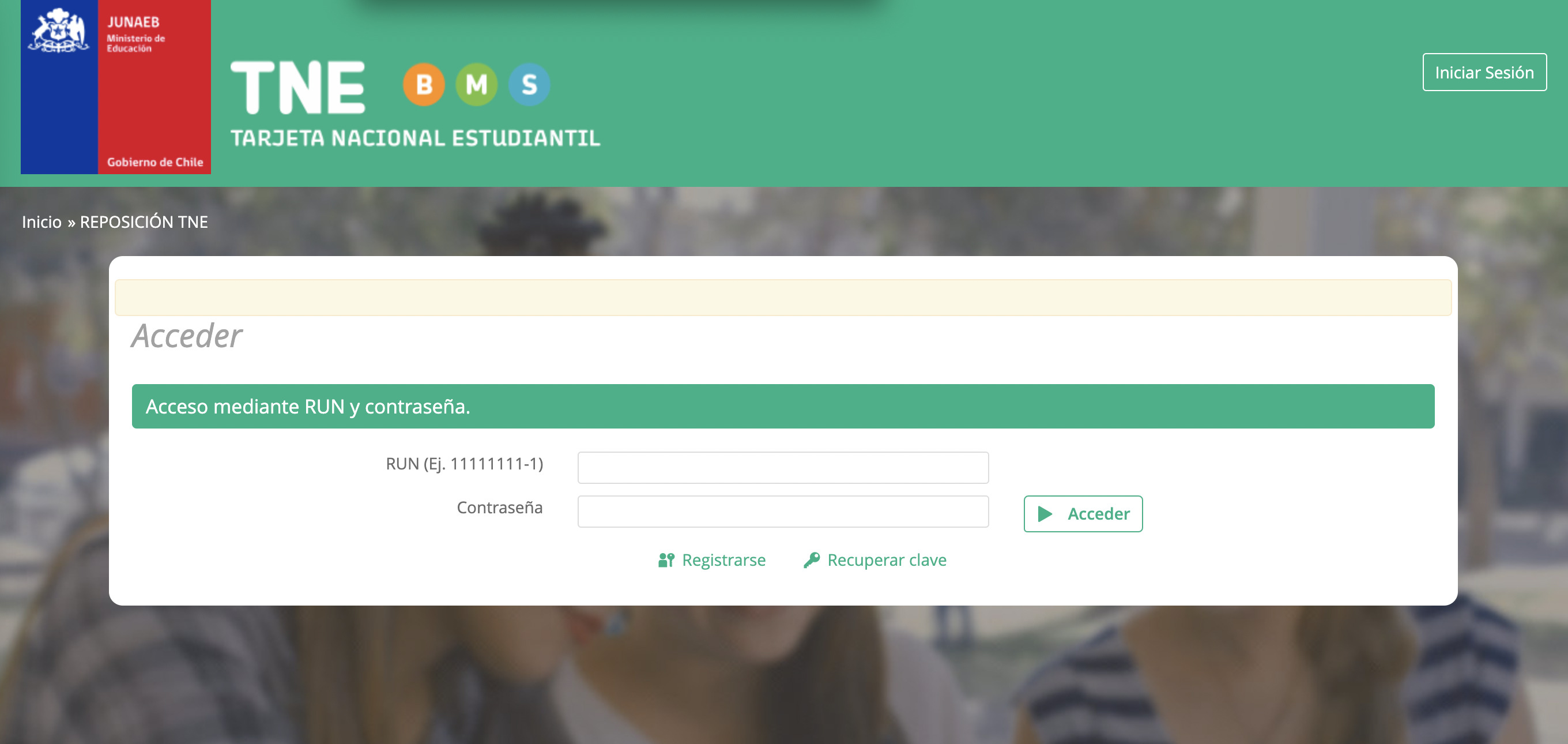 Tarjeta Nacional Estudiantil, TNE