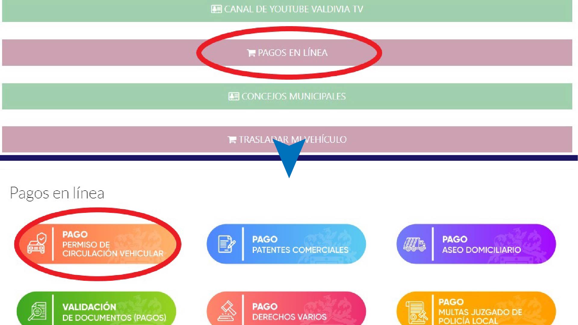 permiso de circulación online Valdivia