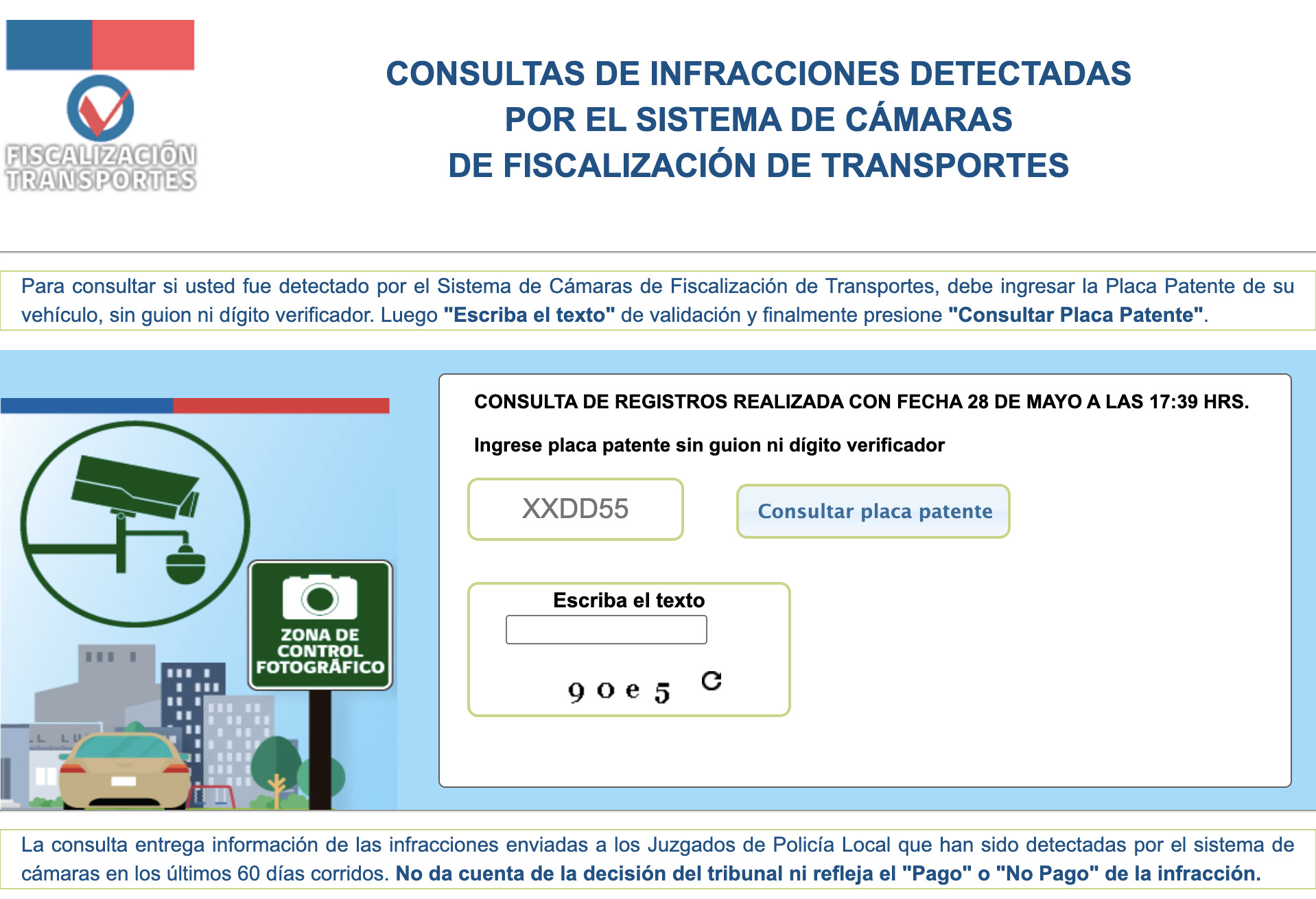 Control fotográfico de tránsito: señal de transito