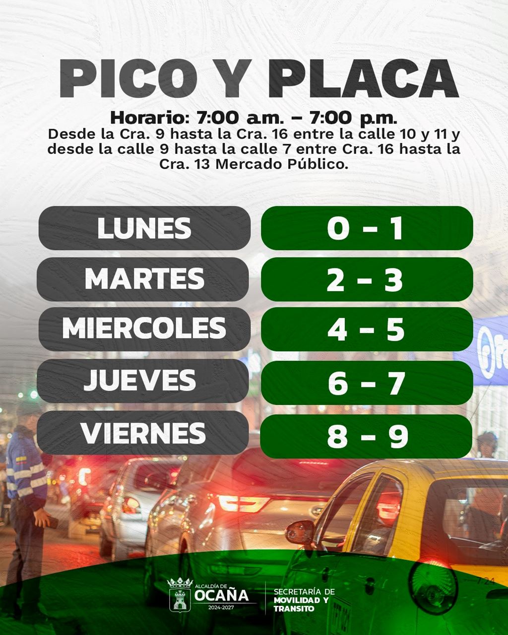 pico y placa ocaña 2024