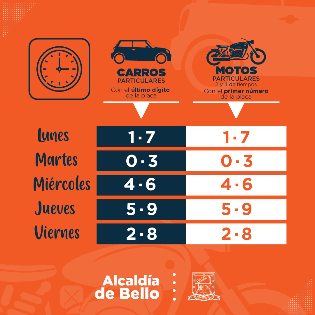 pico y placa bello 2024