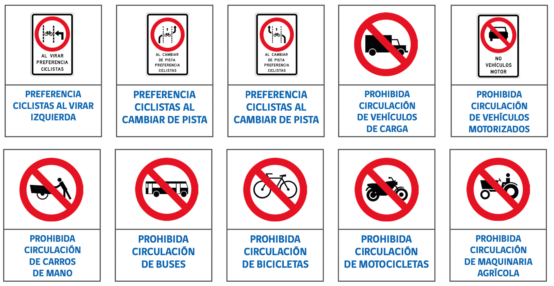 Señales de tránsito reglamentarias