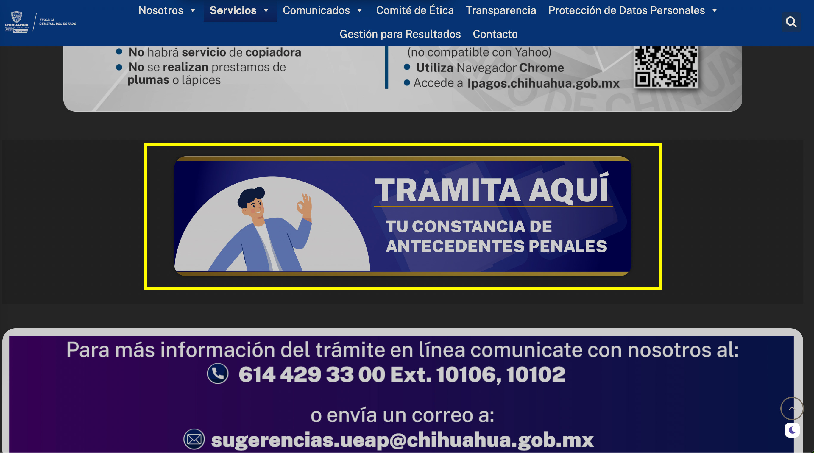 Carta de no antecedentes penales en Chihuahua