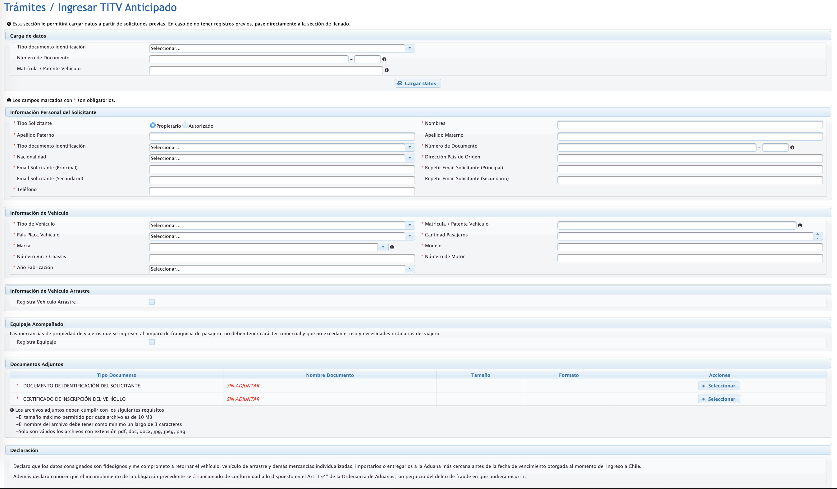 Requisitos para entrar a Chile en auto extranjero