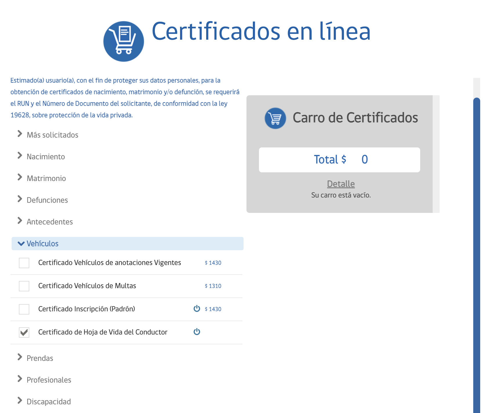Registro Nacional de Conductores: hoja de vida del conductor